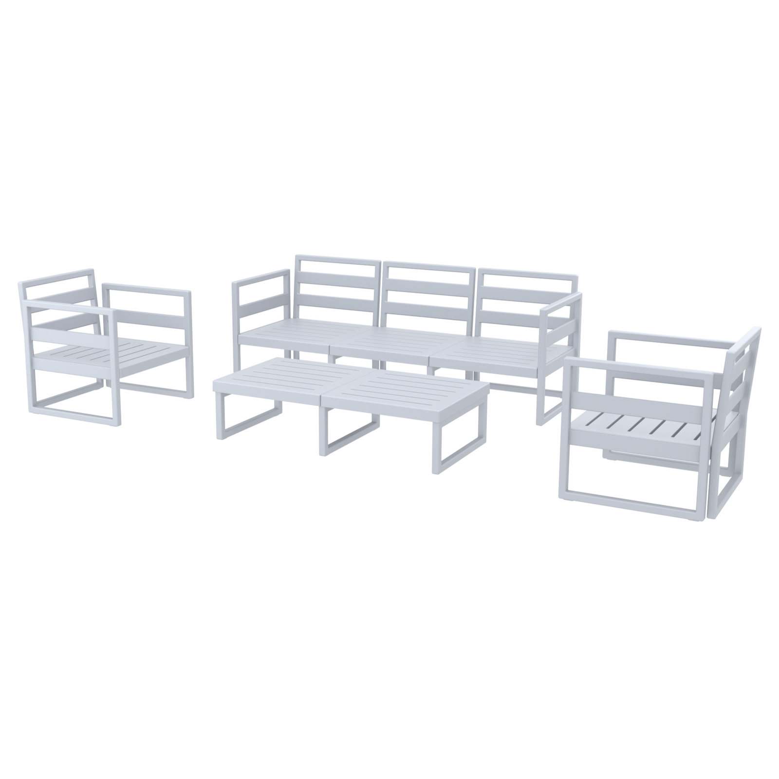 Lane 5 - Person Patio Conversation Set with Cushions, Silver/Gray, Canvas Granite Sunbrella® Canvas