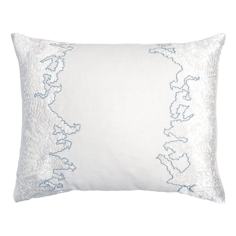 Ferns Floral Linen Throw Pillow, Sage/White, Rectangle 16"H x 20" W