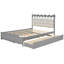 Grand lit en bois avec lit gigogne en bois, gris, 2 tiroirs, lit plateforme avec rangement pratique, option confortable-1628068323