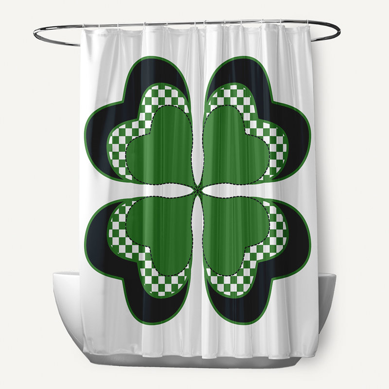 Rideau de douche simple Clairemarie, Vert