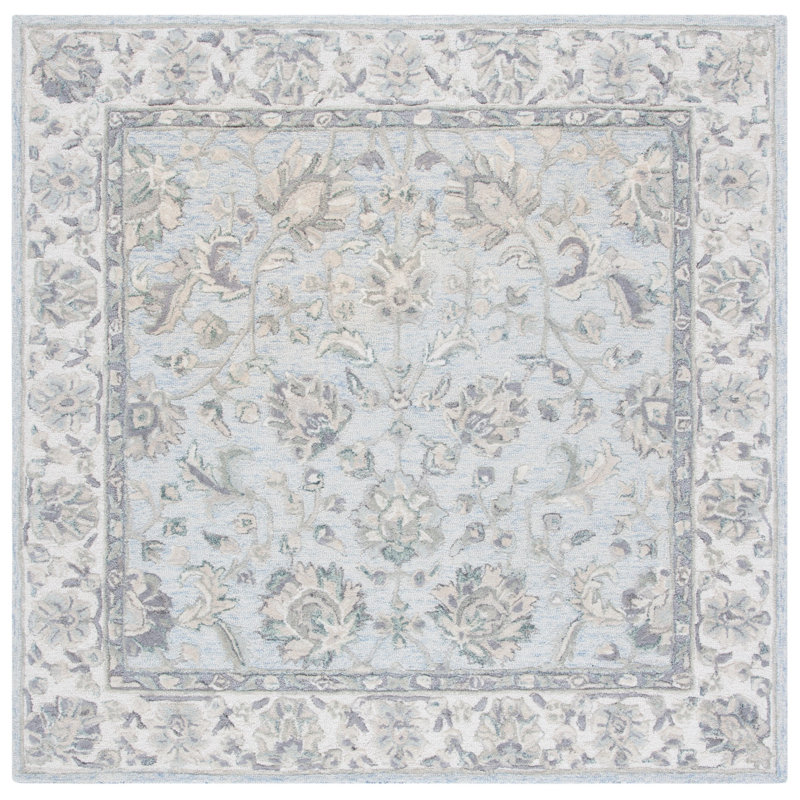 Trebino Hand Tufted Wool Oriental Rug, Square 6'