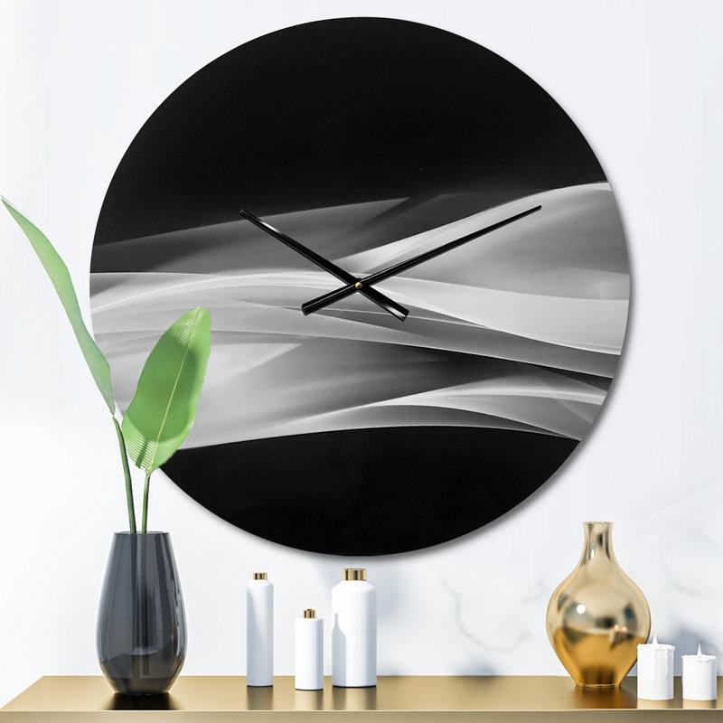 Glittering Silver Pattern - Modern wall clock, Medium