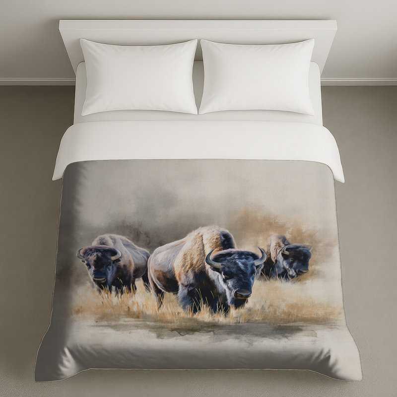 Housses de couette Bison In Grassland, Très grand lit