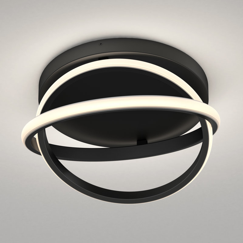 Jeannelle LED Semi Flush Mount, Black