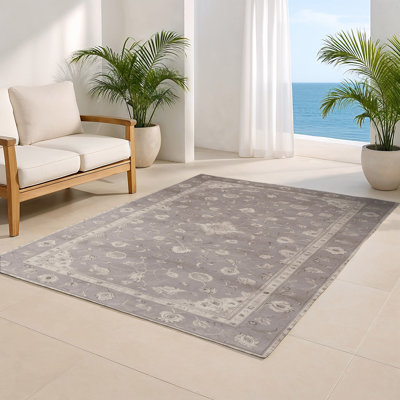 Tapis gris d'intérieur et d'extérieur Tabriz