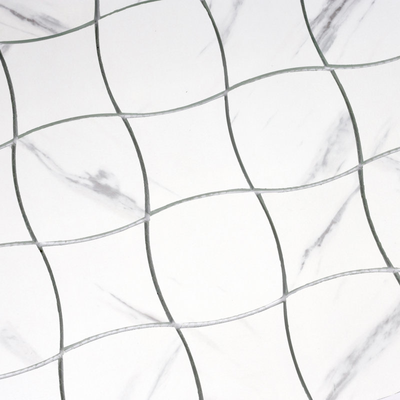 Carreau de mosaïque en verre blanc art déco 3 po x 3 po