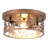 2-Light Rustic Black Flush Mount Light with Forest Pattern-974743216