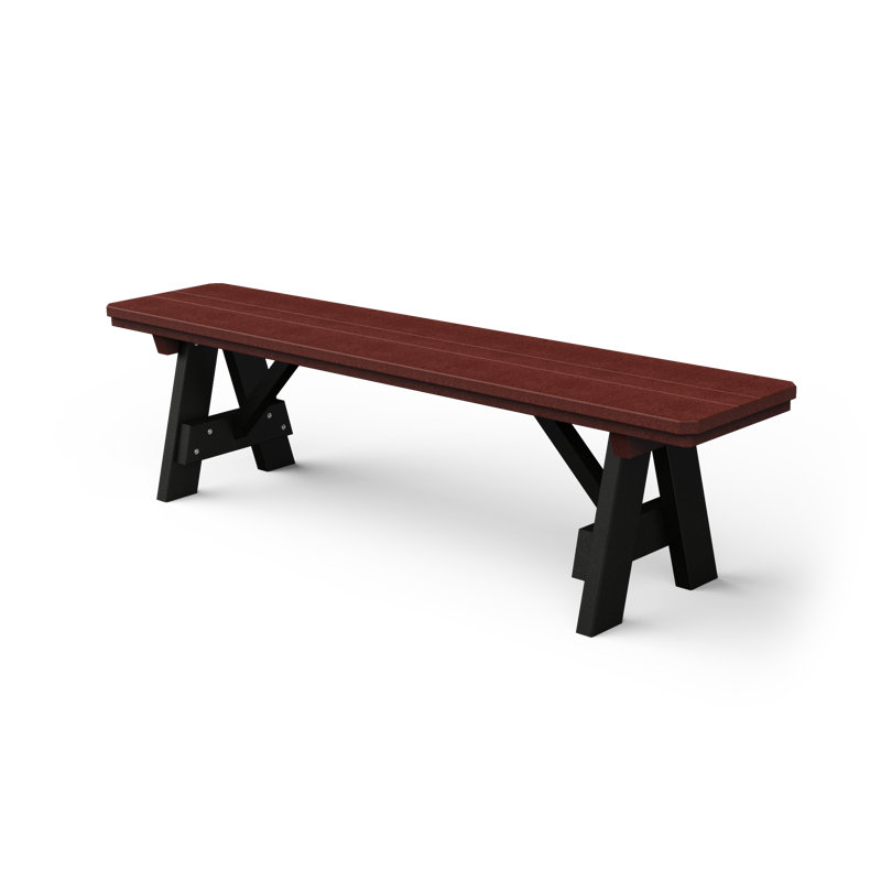 Banc de jardin en plastique, Bois de cerisier / noir