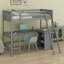 Lit mezzanine avec tablettes et bureau-423759735
