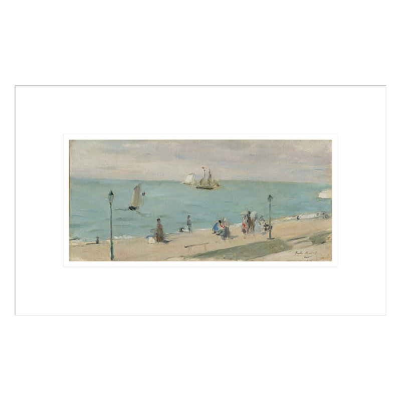 Sur la plage (sur la plage) par Berthe Morisot - Estampe numérique encadrée, H 10,84 po x l 16,75 po