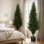 Faux Cypress Tree Plant in Cement Freestanding  Planter-454320981