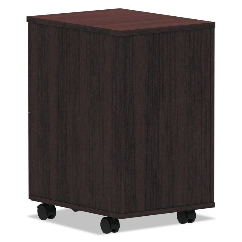 Mahogany 2-Drawer Lockable Mobile File Pedestal