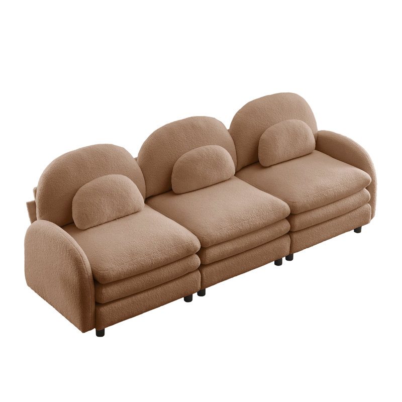 Canapé 3 places Teddy, Chameau, H 35,4 po x l 98,2 po x P 38,8 po