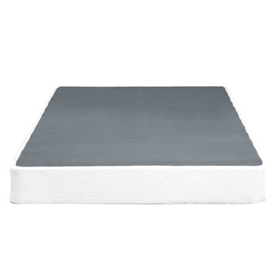 Eastern King Mattress Foundation, 8.5 Inch, Metal, Textured 700Lbs Weight Capacity, Fabric