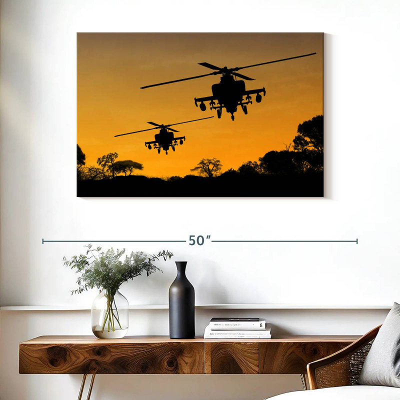Mait Helicopter Sunset Operation, 26" H x 39" W