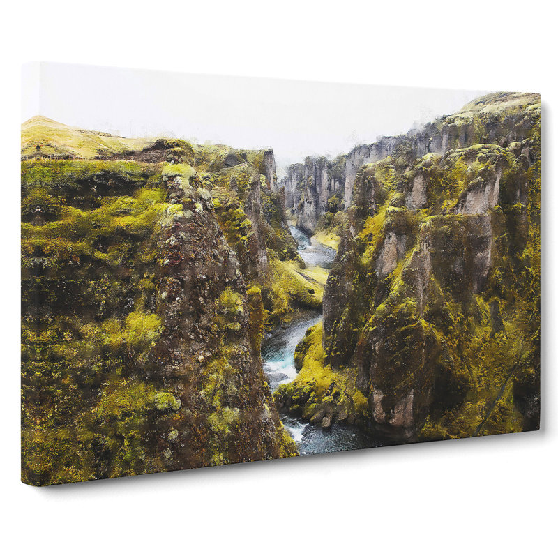 Tectonic Plates In Iceland - Wrapped Canvas, 35cm H x 60cm W x 3cm D
