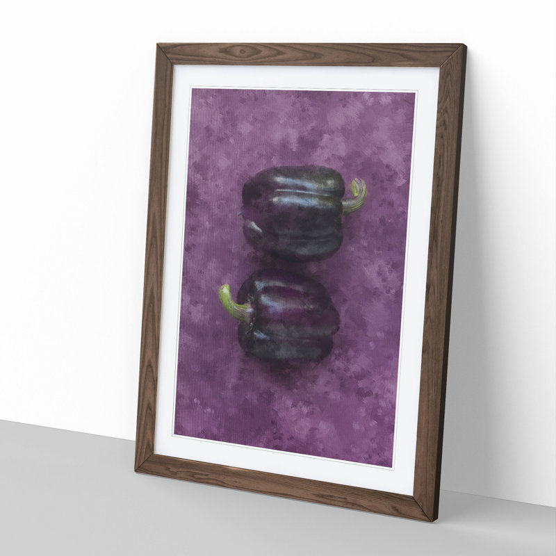 Purple Bell Peppers - Framed Print, 36cm H x 27cm W x 2cm D, Walnut Framed