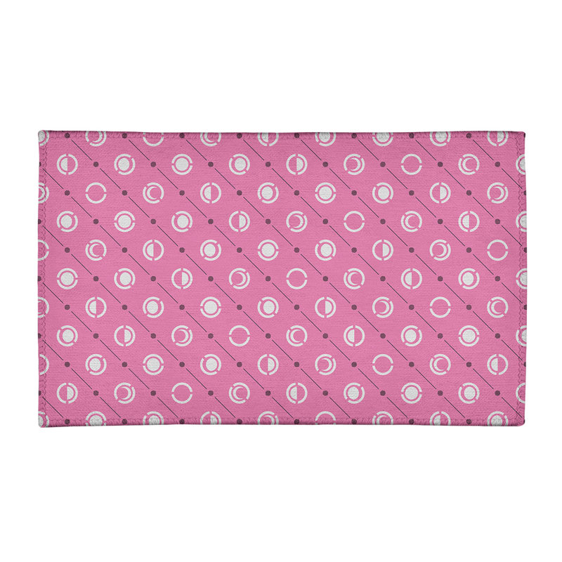 Tapis couleur rose/blanc lune phases, Rectangle 2 pi x 3 pi