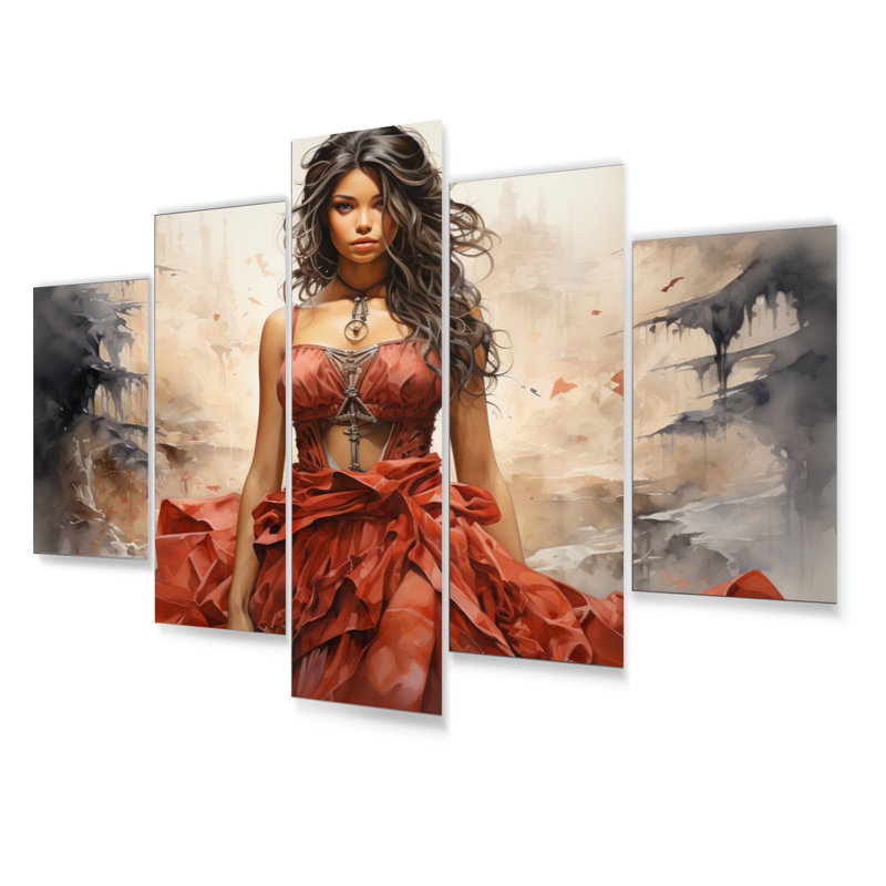 Fashion 1860S Resilient Portrait - ensemble d'art mural en métal Fashion