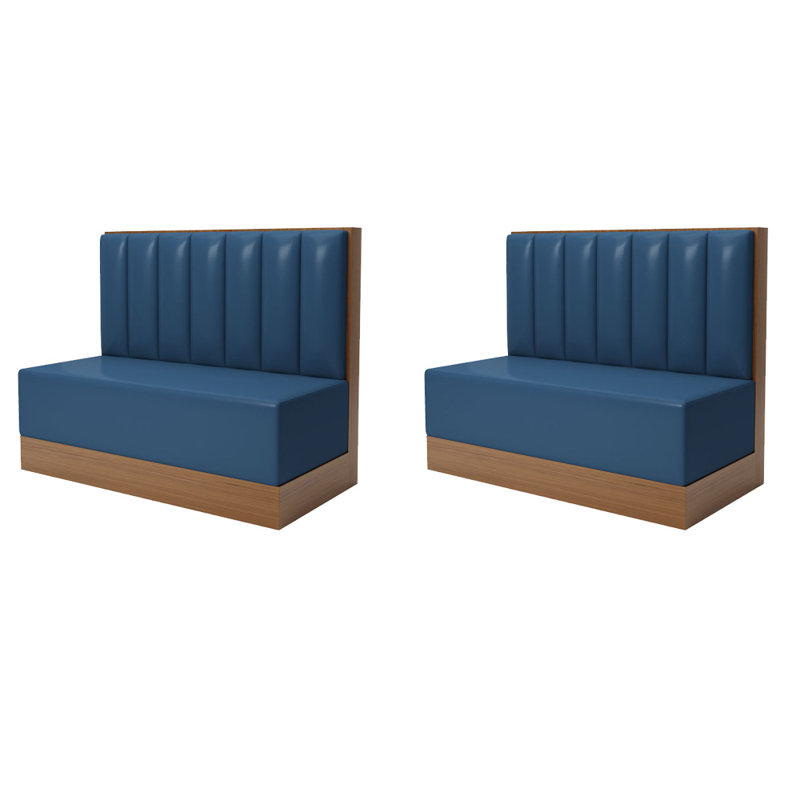 Banc rembourré en similicuir Classic Fashion Cafe, Bleu
