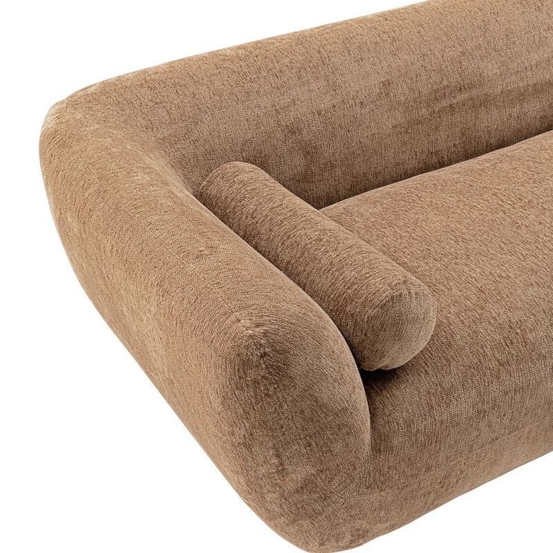 Hervie 96.46'' Round Arm Sofa, Light Brown Boucle