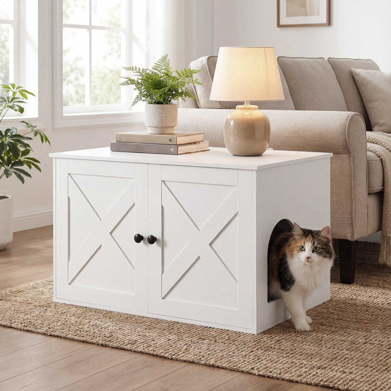 Sulema Litter Box Enclosure, Cloud White