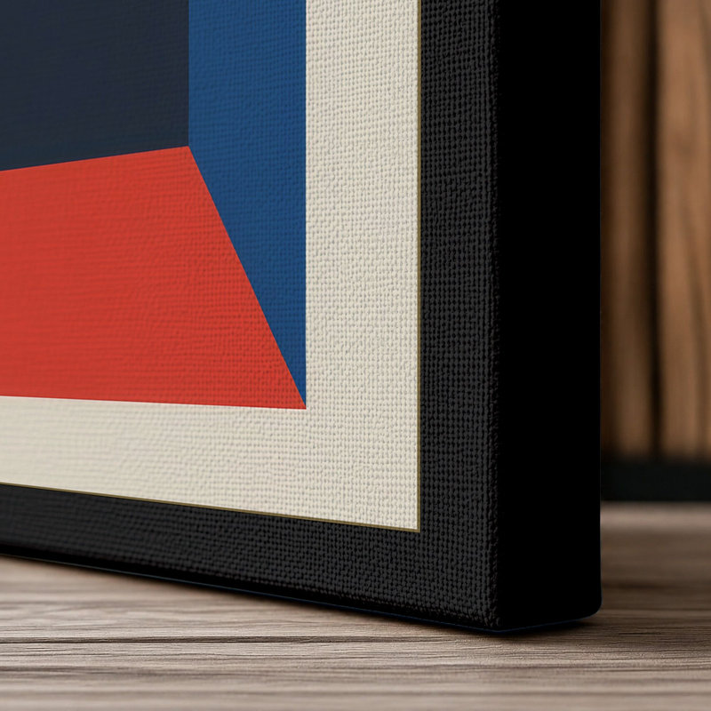 Abstraction Geometric - Wrapped Canvas, 24x16 - 61.0 x 40.6 cm, Black Border