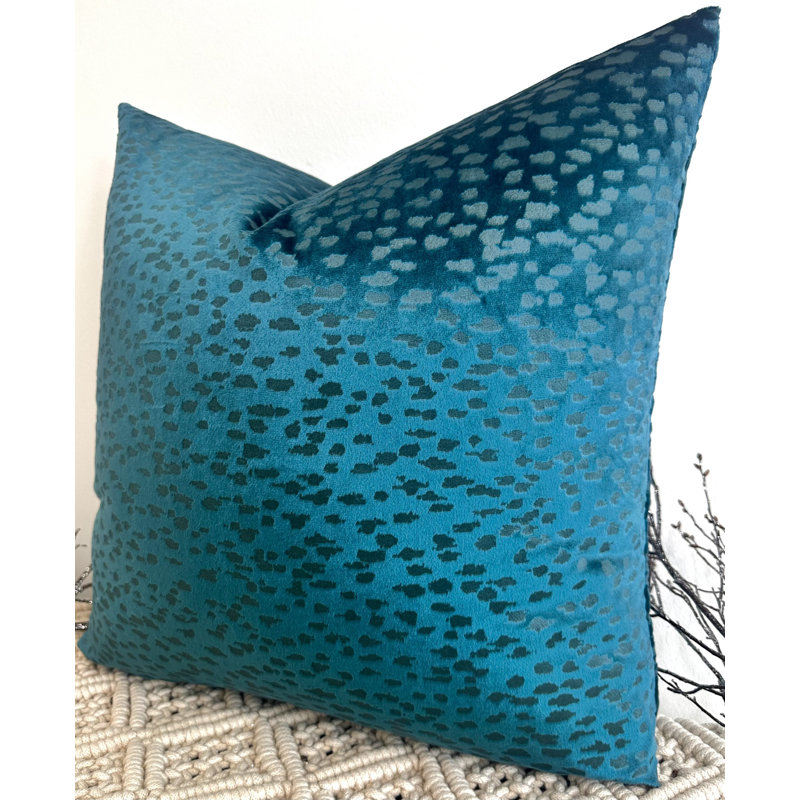 Abstract Teal Square Cushion Cover