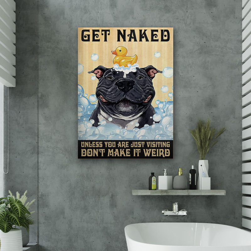 Bouledogue noir et canard en caoutchouc, H 36 po x l 24 po x P 2 po