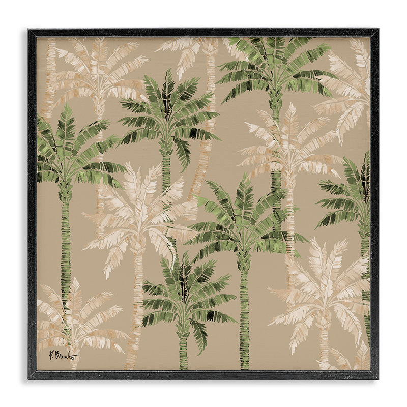 Hollywood Palms, giclée encadrée, design par Paul Brent, Giclée encadrée noir minuit, H 12 po x l 12 po
