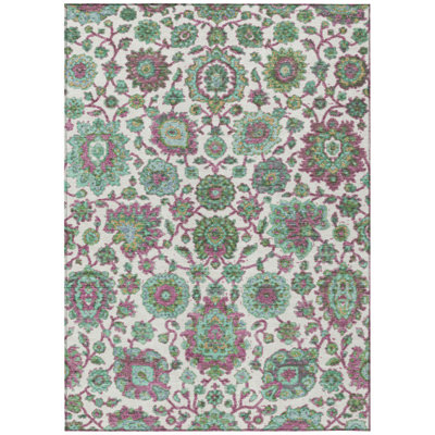 Machine Washable Indoor/Outdoor Husby ACN2187 Global Rug