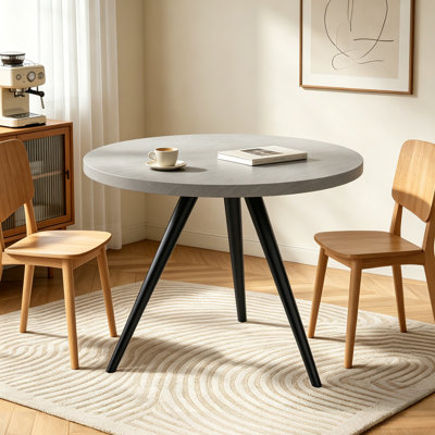 34.7" Round Dining Table Set For 4, Modern Kitchen Coffee Table Rhine River