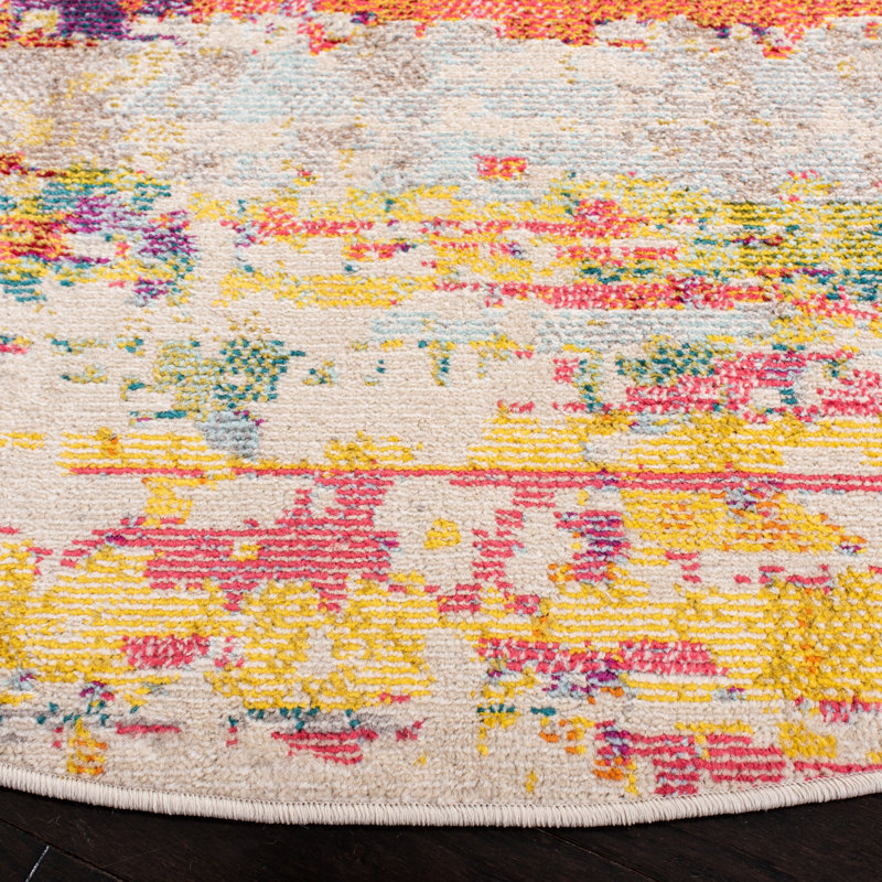 Felty Abstract Beige Area Rug, Rectangle 3' x 5'
