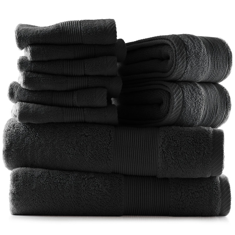 Ensemble de serviettes 100% coton ultra doux et absorbant Danni-Lee., Noir, noir, noir, noir