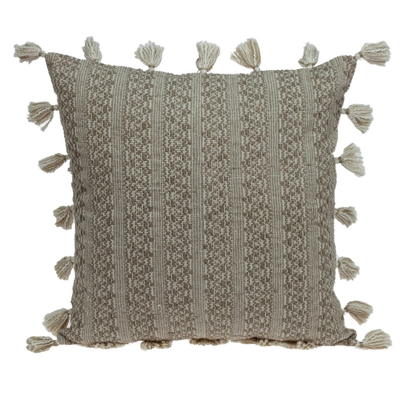 Caroline Transitional Beige Throw Pillow