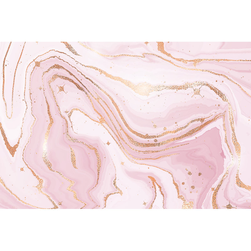Abstract Dusty Rose Liquid Marble - Wrapped Canvas Print, 81cm H x 122cm W x 3.8cm D