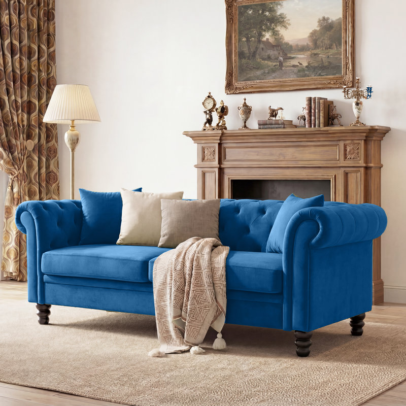 Canapé Chesterfield Fynlie, Bleu