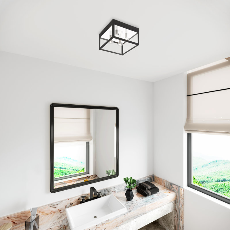Bartek 4 - Bulb Outdoor Flush Mount, Black