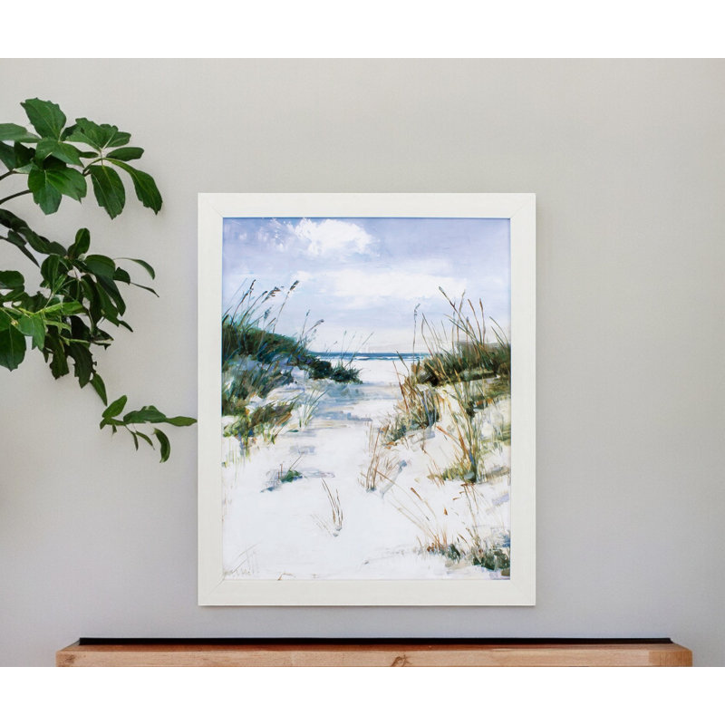 Décoration murale encadrée 31 "X 25" White Ocean Dunes