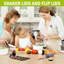 Glass Spice Jars 120ml with Lid, Shaker Inserts, Black Lables, Marker Pen, Funnel & Cleaning Brush Square Seasoning Jars Spice Containers Storage Jars for Kitchen Seasoning-226271861-226271863