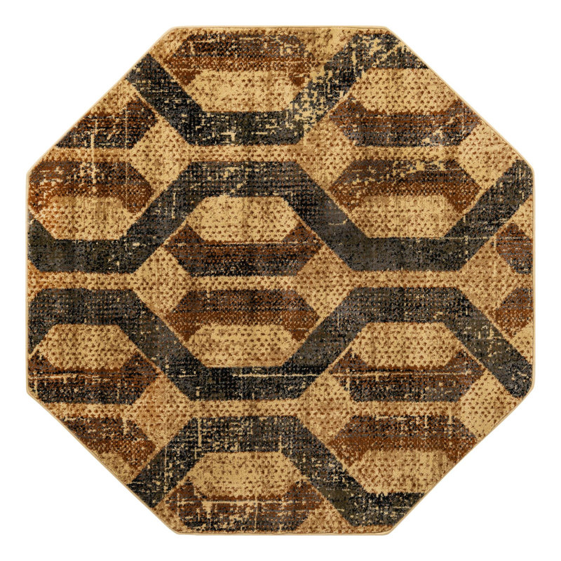 Brennin Geometric Indoor Rug, Octagon 5'3" x 5'3"