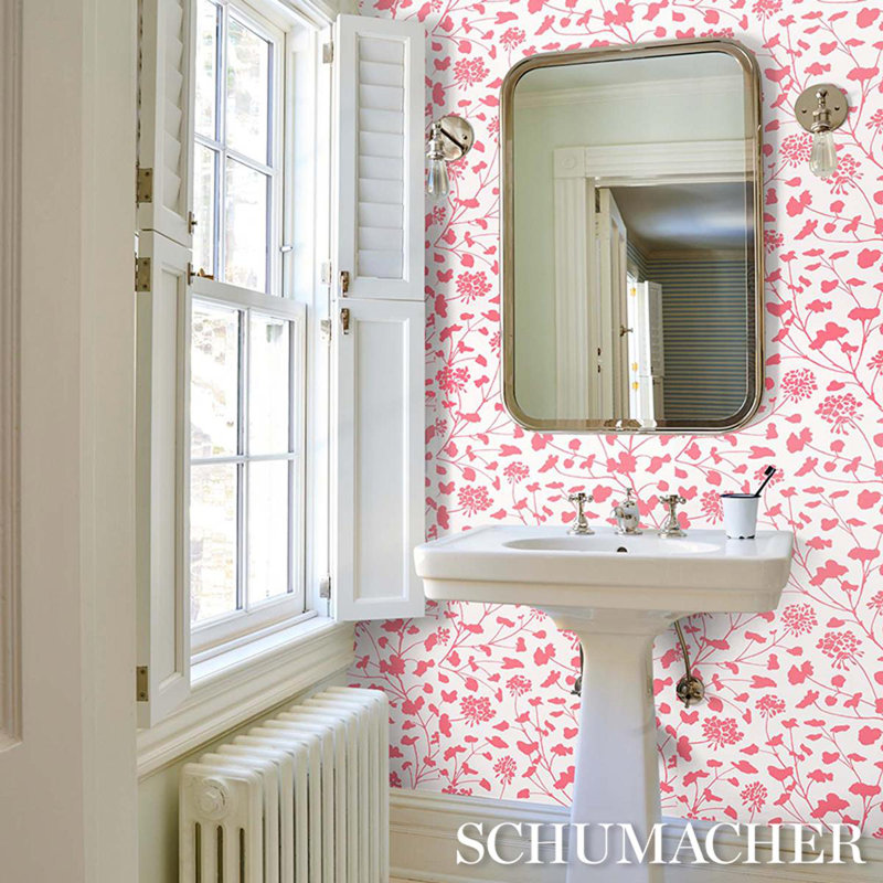 Pennick Wallpaper, Coral/Ivory