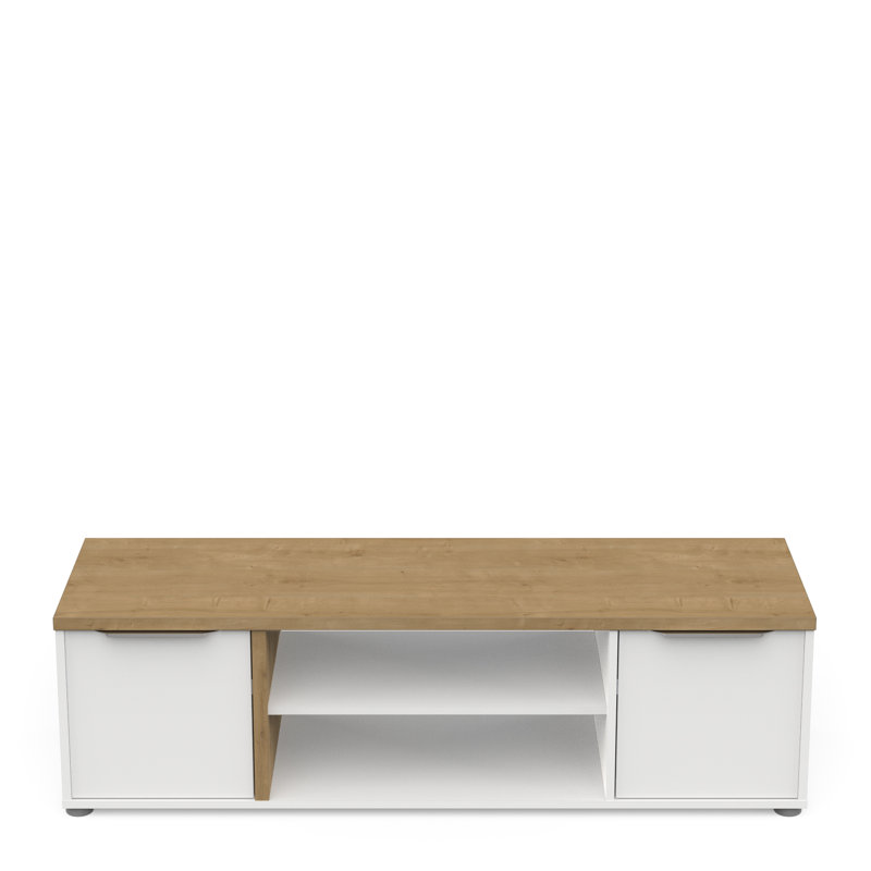 Svetolik Unfinished TV Stand, 39.1cm H x 134.8cm W x 39.6cm D, Oak Wood