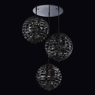 Alta 40 LT Black Nickel/Plated Smokey Multi-Pendant Allegri