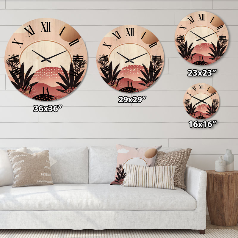 Horloge murale en bois massif Stuthi, Grand