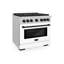 ZLINE Autograph 36" Paramount Dual Fuel DuraSnow® Range w/ White & Black Accents (SDRSZ-WM-36-MB)-1510520737-1510520742