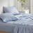 100% Comforter With Sheets, Twin, Blue Floral Design Twin Breathable Microfiber