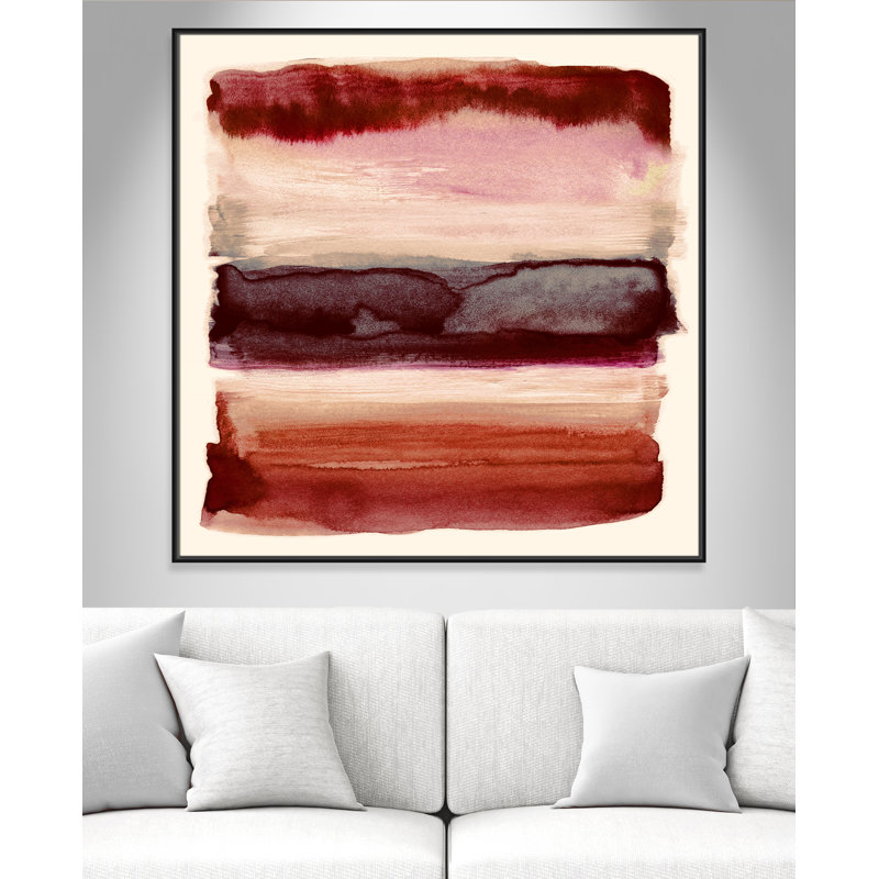 «Burgundy Sky II» par Nan, Noir, H 46,5 po x l 46,5 po