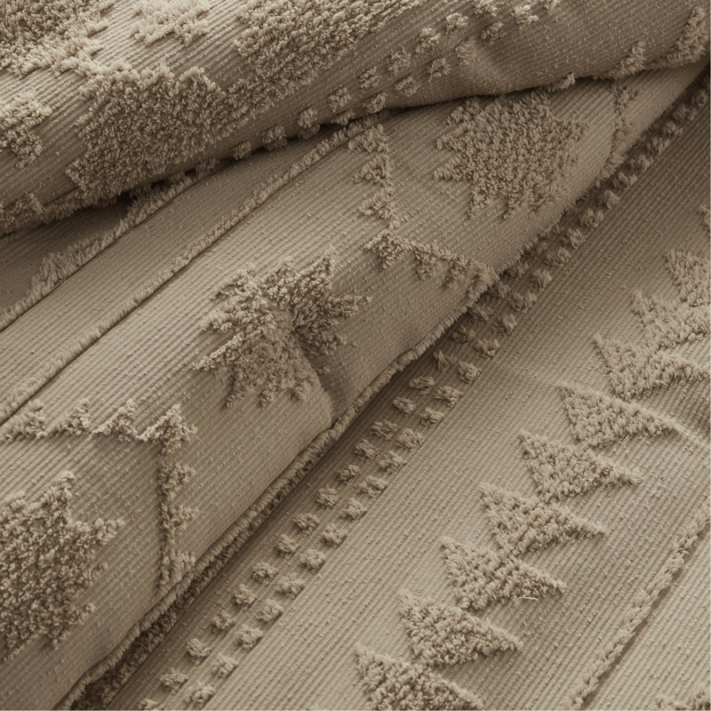 Très grand / très grand édredon en chenille brun clair 3 pièces, style Sud-Ouest, thème lavable à la machine, preuve