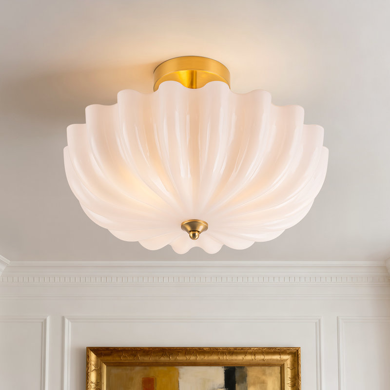 3-Light 15.74In.W Opal Glass Flush Mount